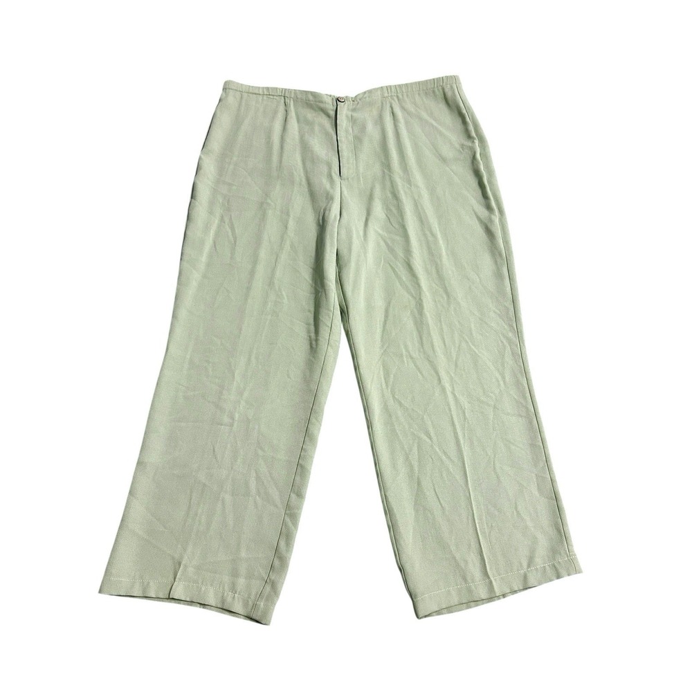 Vintage Sigrid Olsen Sport Dress Pants XL High Rise‎ Cropped Wide Green Career